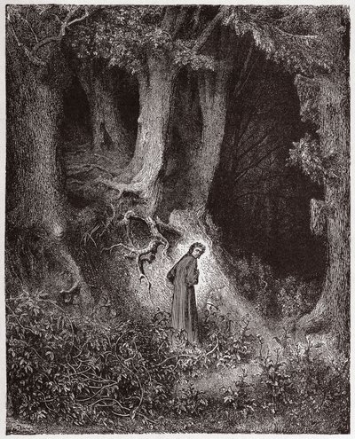 The Divine Comedy, Inferno, Canto 1: Dante in the savage wood - Illustration by Gustave Dore by Gustave Dore