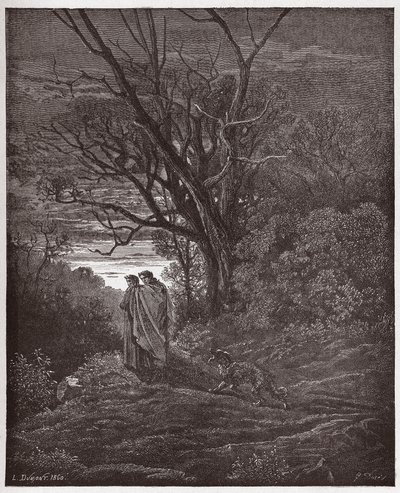 The Divine Comedy, Inferno, Canto 1: The she-wolf appears - Illustration by Gustave Dore by Gustave Dore