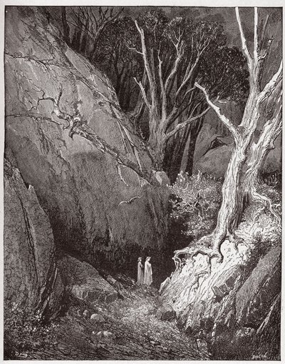 The Divine Comedy, Inferno, Canto 1: Virgil and Dante begin their journey - Illustration by Gustave Dore by Gustave Dore