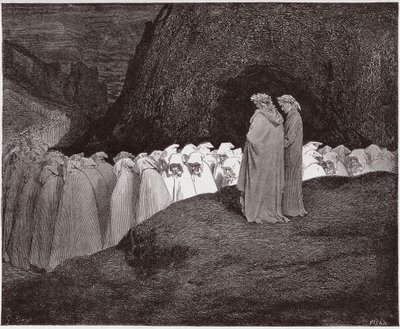 The Divine Comedy, Inferno, Canto 23: The hypocrites address Dante - by Dante Alighieri (1265-1321) - Illustration by Gustave Dore (1832-1883) by Gustave Dore