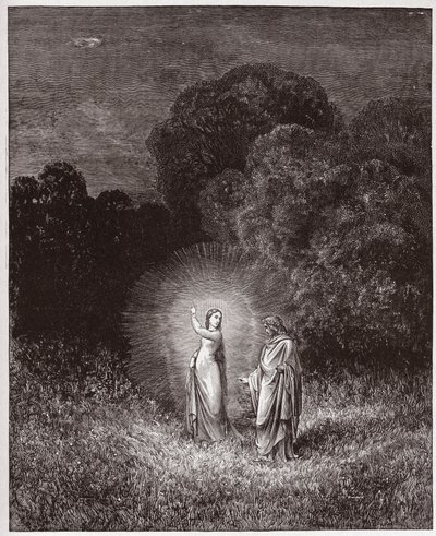 The Divine Comedy, Inferno, Canto 2: Beatrice and Virgil - Illustration by Gustave Dore (1832-1883) by Gustave Dore