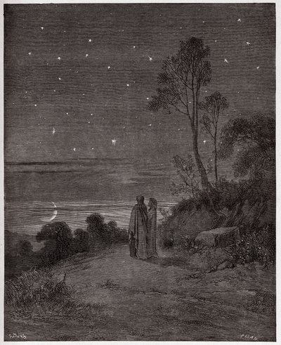 The Divine Comedy, Inferno, Canto 2: The darkening sky of the first night - Illustration by Gustave Dore by Gustave Dore