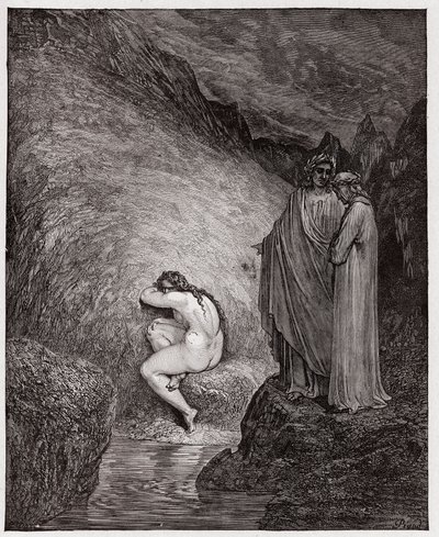 The Divine Comedy, Inferno, Canto 30: Myrrha, Condemned for Incest - by Dante Alighieri (1265-1321) - Illustration by Gustave Dore (1832-1883) by Gustave Dore