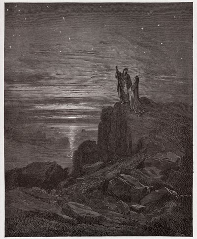 The Divine Comedy, Inferno, Canto 34: The poets emerge from hell (Illustration by Gustave Dore) by Gustave Dore