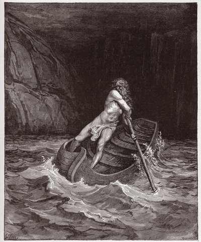The Divine Comedy, Inferno, Canto 3: Charon on the River Acheron - Illustration by Gustave Dore by Gustave Dore