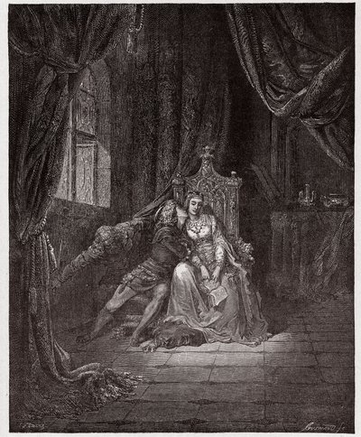 The Divine Comedy, Inferno, Canto 5: Paolo and Francesca - by Dante Alighieri (1265-1321) - Illustration by Gustave Dore (1832-1883) by Gustave Dore