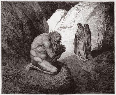 The Divine Comedy, Inferno, Canto 7: Virgil rebukes Plutus at the entrance to the fourth circle - by Dante Alighieri (1265-1321) - Illustration by Gustave Dore (1832-1883) by Gustave Dore