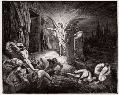 The Divine Comedy, Inferno, Canto 9: The Angel Opens the Gates - by Dante Alighieri (1265-1321) - Illustration by Gustave Dore (1832-1883) by Gustave Dore