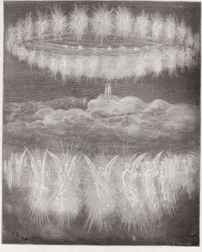 The Divine Comedy, Paradiso, Canto 12: The Rings of Glorified Souls in the Sun - by Dante Alighieri (1265-1321) - Illustration by Gustave Dore (1832-1883) by Gustave Dore