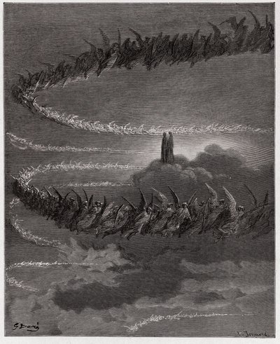 The Divine Comedy, Paradiso, Canto 18: In the sphere of Jupiter, the blessed souls circle to form letters - by Dante Alighieri - Illustration by Gustave Doré by Gustave Dore