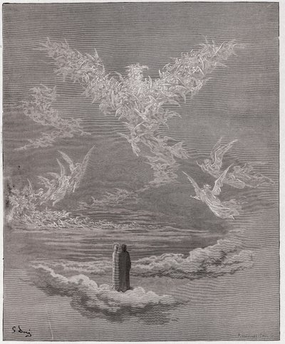 The Divine Comedy, Paradiso, Canto 19: The Blessed Souls Form an Eagle in the Sky - by Dante Alighieri (1265-1321) - Illustration by Gustave Dore (1832-1883) by Gustave Dore