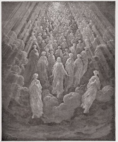 The Divine Comedy, Paradiso, Canto 5: The host of myriad glowing souls in the second realm - Illustration by Gustave Dore by Gustave Dore