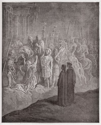 The Divine Comedy, Purgatorio, Canto 10: The marble sculptures portraying pride - by Dante Alighieri - Illustration by Gustave Doré by Gustave Dore