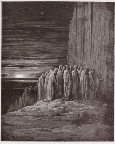 The Divine Comedy, Purgatorio, Canto 18: The multitude of the slothful - Illustration by Gustave Dore by Gustave Dore
