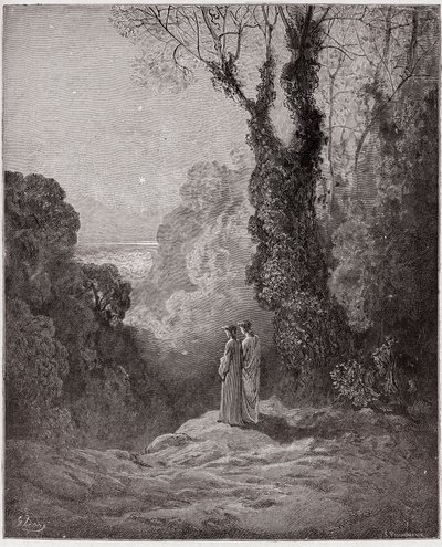 The Divine Comedy, Purgatorio, Canto 1: The poets behold the beauty of Venus in the morning sky - Illustration by Gustave Dore by Gustave Dore