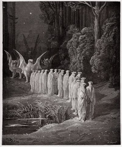 The Divine Comedy, Purgatorio, Canto 29: The 24 Elders in the Apocalyptic Procession - by Dante Alighieri (1265-1321) - Illustration by Gustave Dore (1832-1883) by Gustave Dore