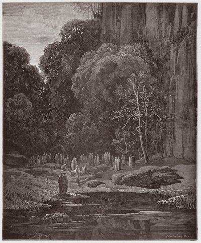 The Divine Comedy, Purgatorio, Canto 5: The late repenters singing the Miserere - by Dante Alighieri - Illustration by Gustave Doré by Gustave Dore