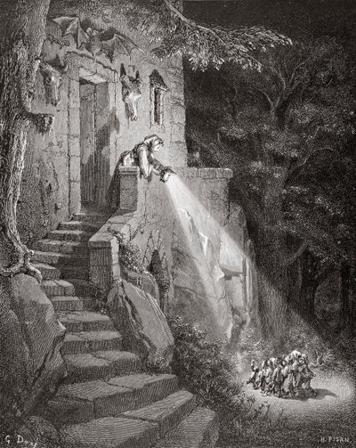 The Dwelling of the Ogre, engraved by Heliodore Joseph Pisan by Gustave Dore
