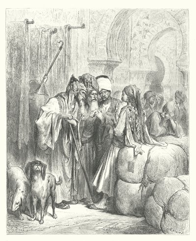 The Fables of La Fontaine: The Bashaw and the Merchant by Gustave Dore