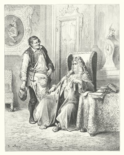 The Fables of La Fontaine: The Cobbler and the Banker by Gustave Dore