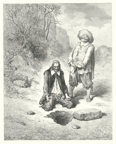 The Fables of La Fontaine: The Miser Who Lost His Treasure by Gustave Dore