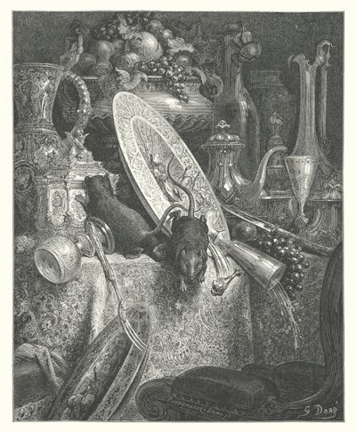 The Fables of La Fontaine: The Town Rat and the Country Rat by Gustave Dore