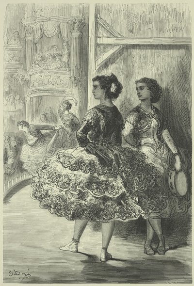 The Fandango at the Theatre San Fernando, Seville by Gustave Dore