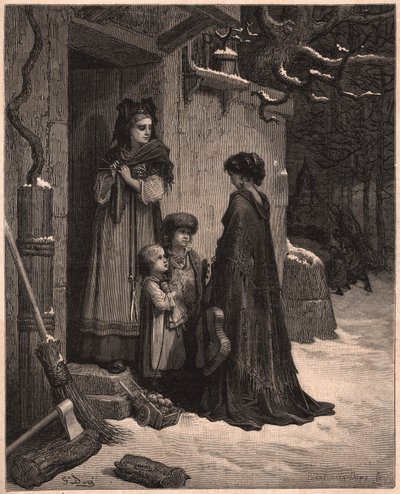 The Grasshopper and the Ant, illustration from the fable by Jean de la Fontaine by Gustave Dore