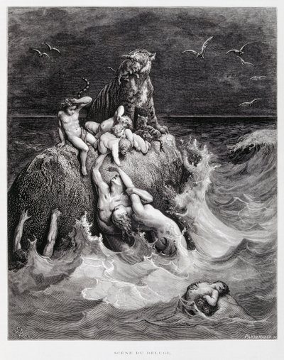 The Great Flood, Illustration from the Dore Bible by Gustave Dore