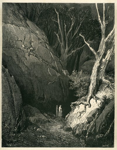 The Hell of Dante Alighieri (The Divine Comedy) Illustrated by Gustave Dore. French Edition of 1861. “Then He Started, and I Followed Him” by Gustave Dore
