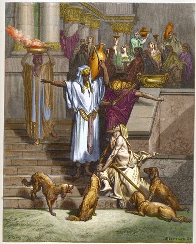 The Parable of the Rich Man and the Beggar Lazarus - Engraving from 