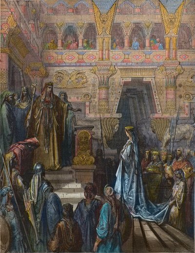 The Queen of Sheba before Solomon Engraved by Gustave Dore by Gustave Dore