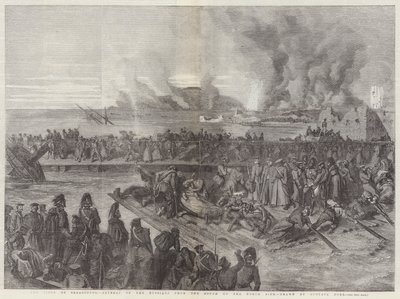 The Siege of Sebastopol, Retreat of the Russians from the South to the North Side by Gustave Dore
