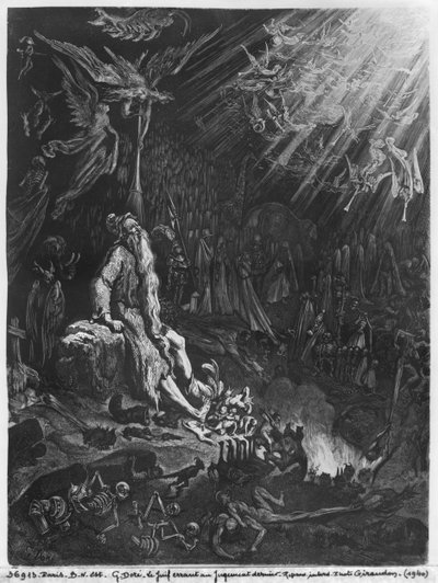 The Wandering Jew and the Last Judgement, engraved by Felix Jean Gauchard by Gustave Dore