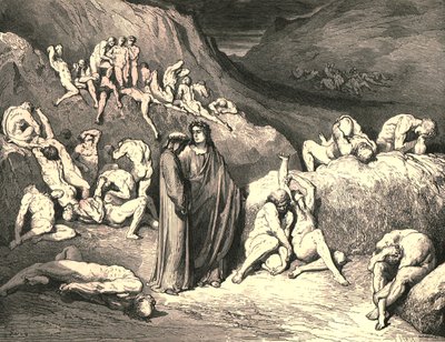 The crust came drawn from underneath in flakes, c1890 by Gustave Dore