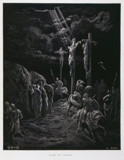 The death of Christ on the cross, Illustration from the Dore Bible by Gustave Dore