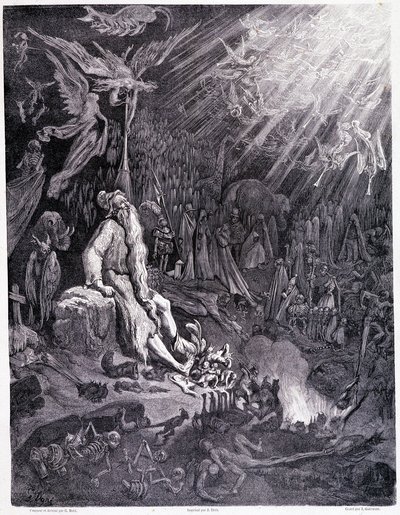 The last judgment will end your torment... Plate XII - Illustration by Gustave Dore (1832-1883), for La legende du jeif wandering by Pierre Dupont, edition Librairie du magasin picturesque, Paris 1862 by Gustave Dore