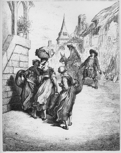 The Miller, His Son and the Donkey - from "Fables" by Jean de La Fontaine by Gustave Dore