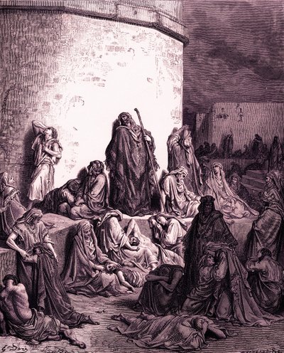 The people mourn over Jerusalem - Bible by Gustave Dore