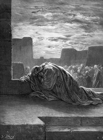 The prophet Ezra praying by Gustave Dore