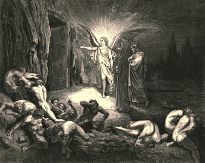 To the gate he came, and with his wand touched it, c.1890 by Gustave Dore