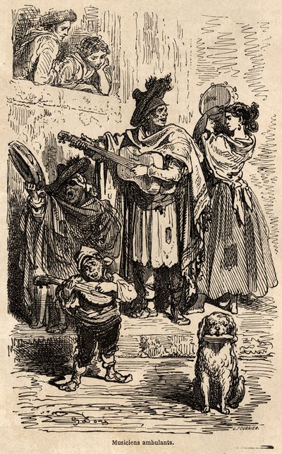 Travelling Musicians in Valencia by Gustave Dore