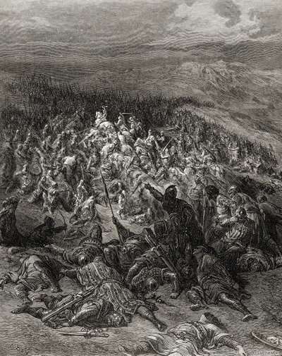 Two Hundred Knights attack Twenty Thousand Saracens, illustration from 