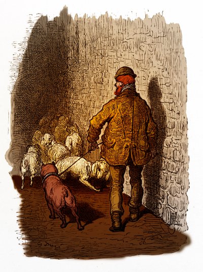 Victorian London Docks Engraving by Gustave Doré by Gustave Dore