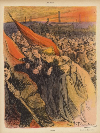 Industrial strike: The Exodus, c.1902 by Gustave Flasschoen