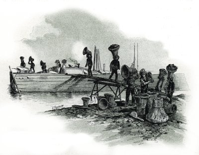 Charcoal Unloaders at the Forges of Ivry-sur-Seine. Drawing by Gustave Fraipont by Gustave Fraipont