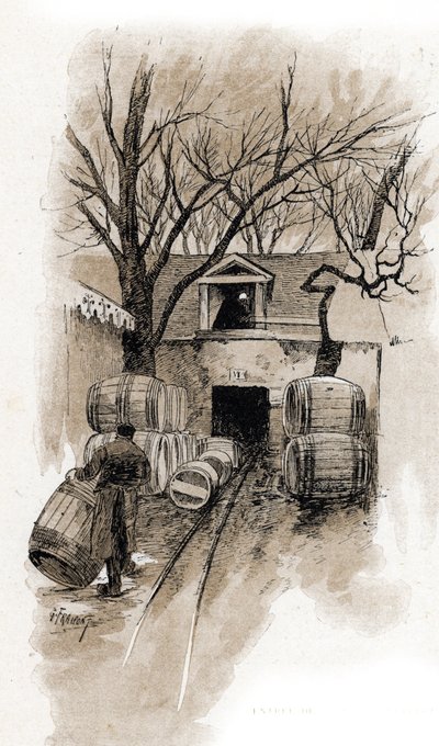 Entrance of the Cellar of the Bercy Warehouses, Paris by Gustave Fraipont