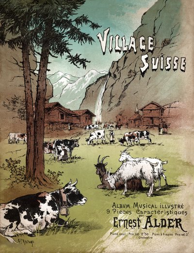 Farm and Landscape in the Swiss Alps by Gustave Fraipont