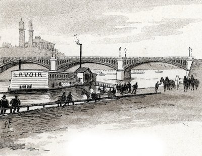 View of the Grenelle Bridge in Paris by Gustave Fraipont