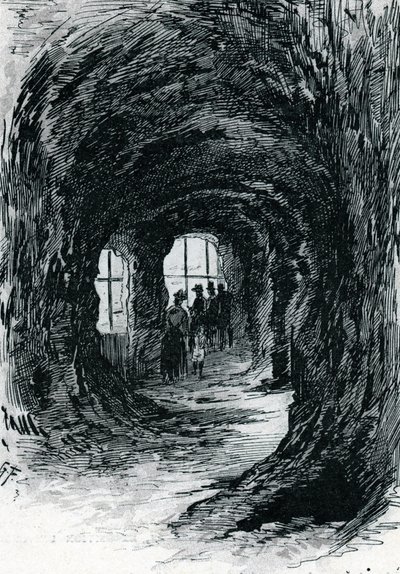 View of the aquarium of Trocadero, Paris. Drawing by Gustave Fraipont from Saint-Juirs by Gustave Fraipont